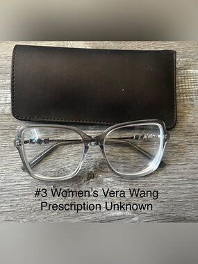 Vera Wang Women's Transparent Gray Square Eyeglass Frames